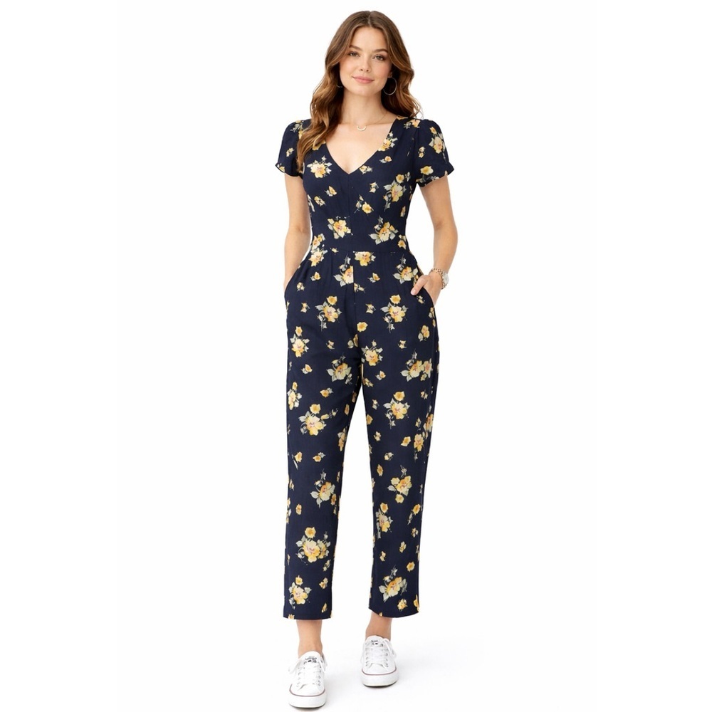 Abercrombie & Fitch Navy Floral Jumpsuit